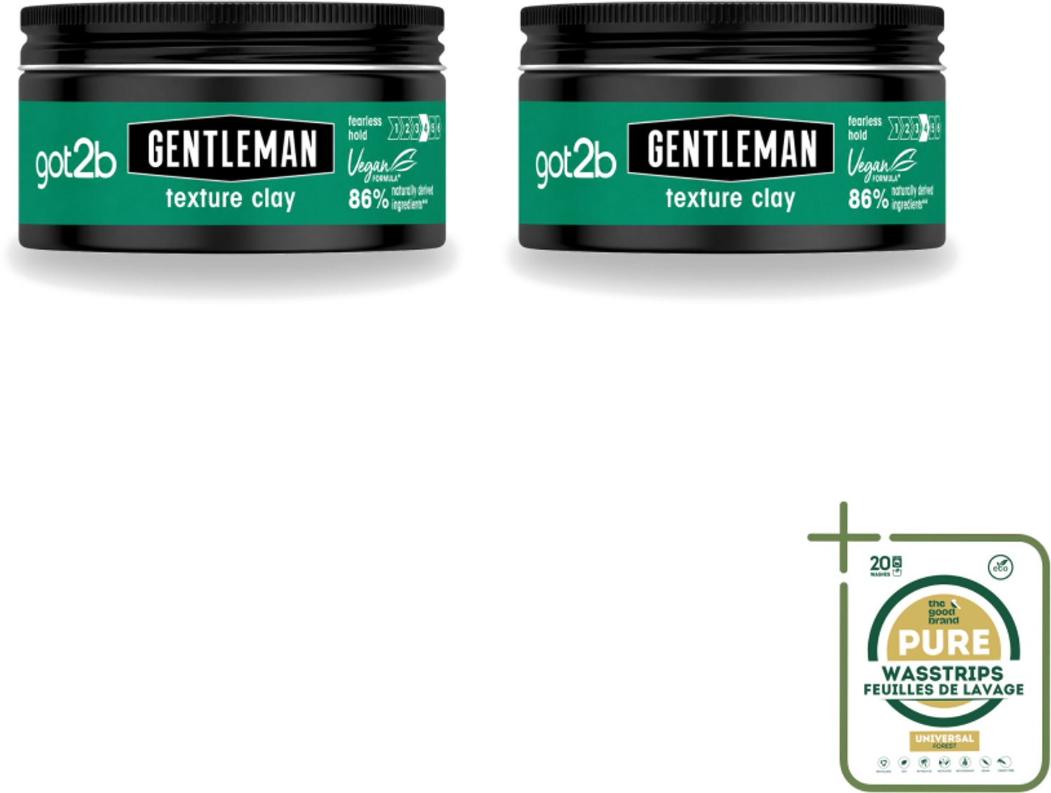 2 x Got2B - Texture Clay - Gentleman - 100 ml - Haar Textuur - Klasse Herenkapsel - Matte Finish - Natuurlijke Look - Hold Haar