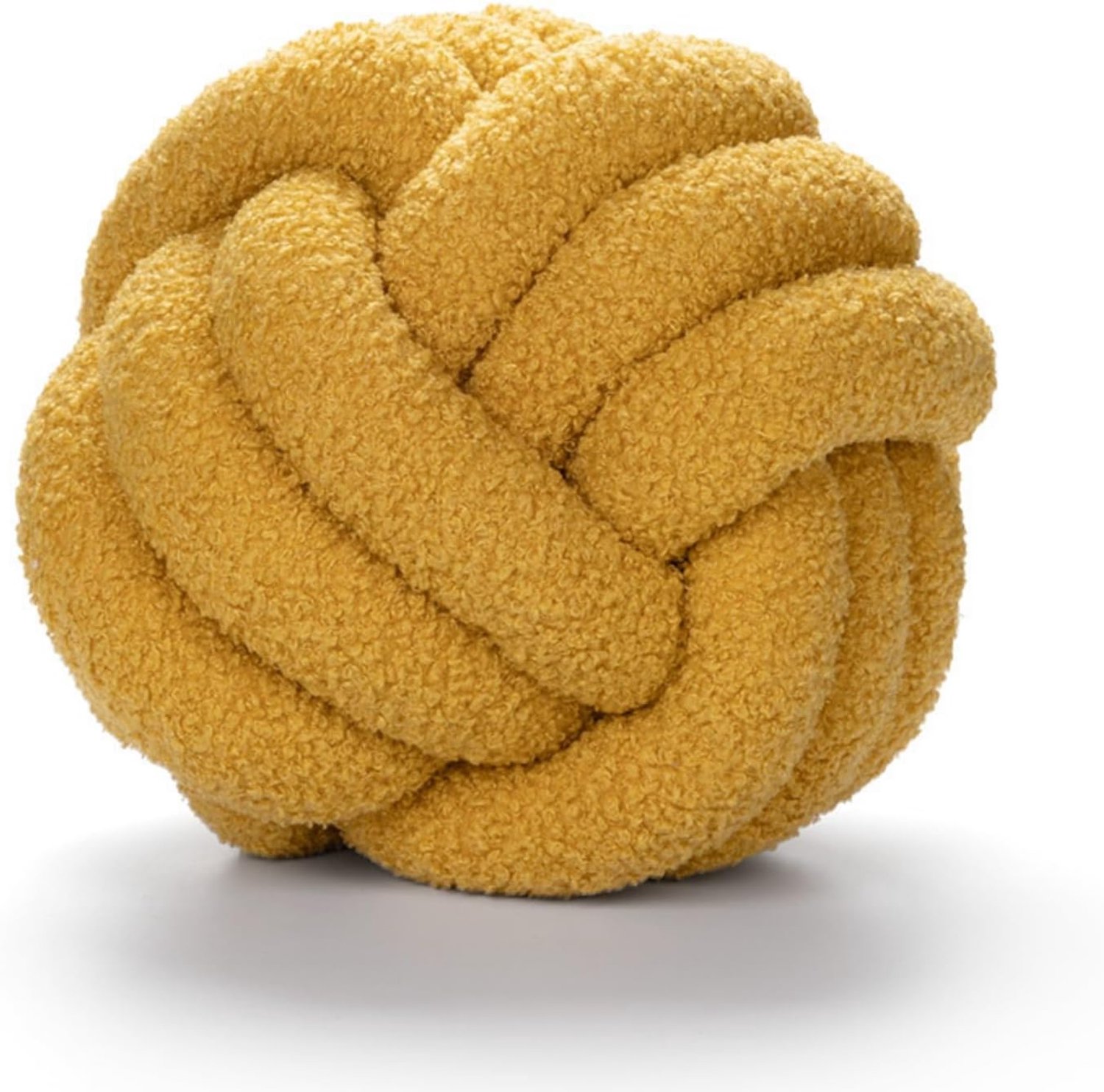 Fay Bless Modern Home Decor Knot Ball Kussen - Handgemaakt Zacht Rond Kussen voor Slaapkamer, Bed en Woonkamer (Gember, 28CM)