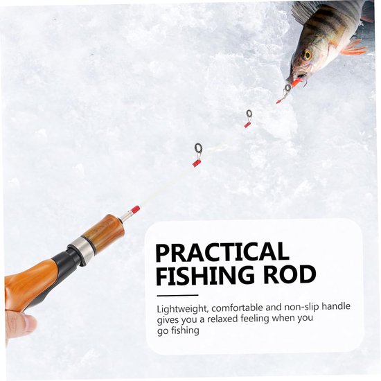 ijs hengel fishing rod vishengel stevige visspullen visgereedschap accessoires voor vissen telescopische opvouwbaar vissen aanbod gereedschap voor ijsvissen FRP — afbeelding 2