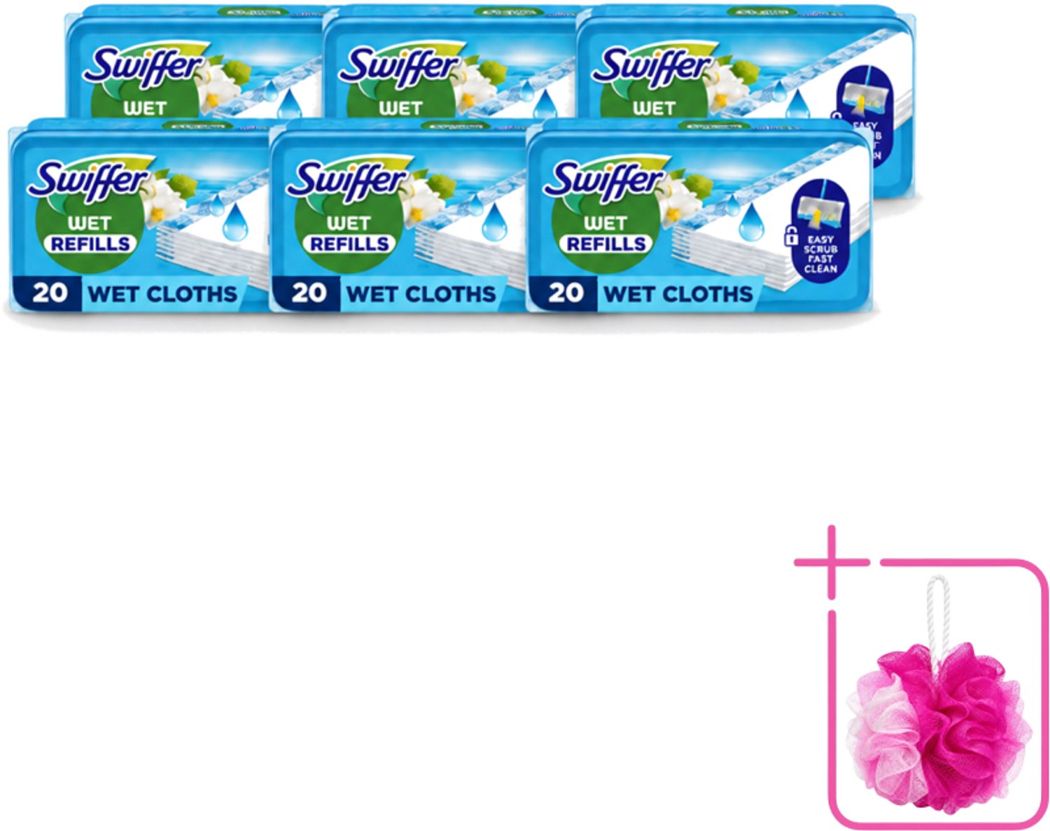 6 x Swiffer - Vloerdoekjes – Morning Fresh – 20 doekjes - Bulkverpakking - Vloerdoekjes navullingen - Douchemop - Schoonmaken vloer