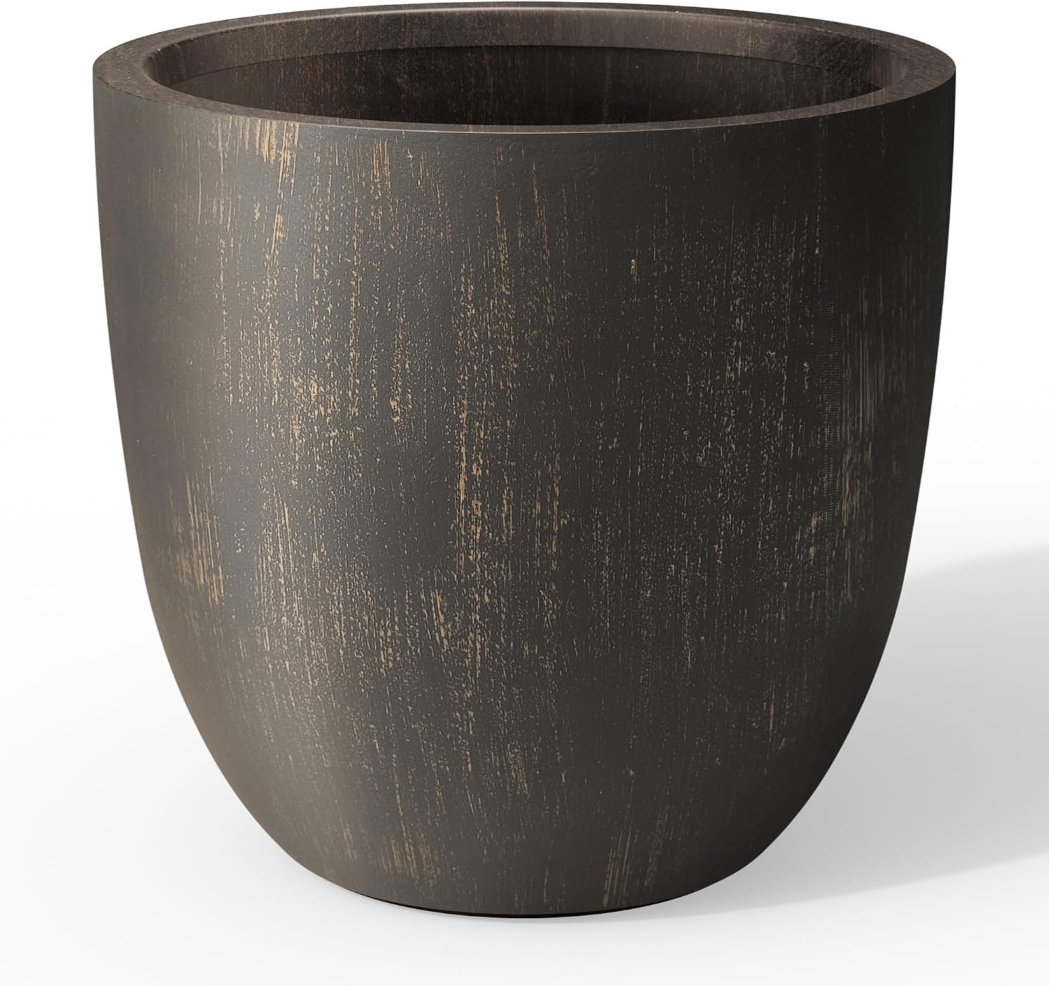 Kante Ronde betonnen plantenbak, antiek brons, 14-inch diameter