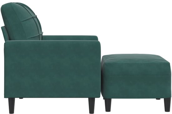 vidaXL - Fauteuil - met - voetenbank - 60 - cm - fluweel - donkergroen van Vidaxl — afbeelding 3