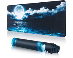 EFISH Grote gamingmuismat (80 × 30 × 0,3 cm) met gestikte randen, verlengde muismat, duurzame antislip basis van natuurlijk rubber, wasbaar toetsenbor