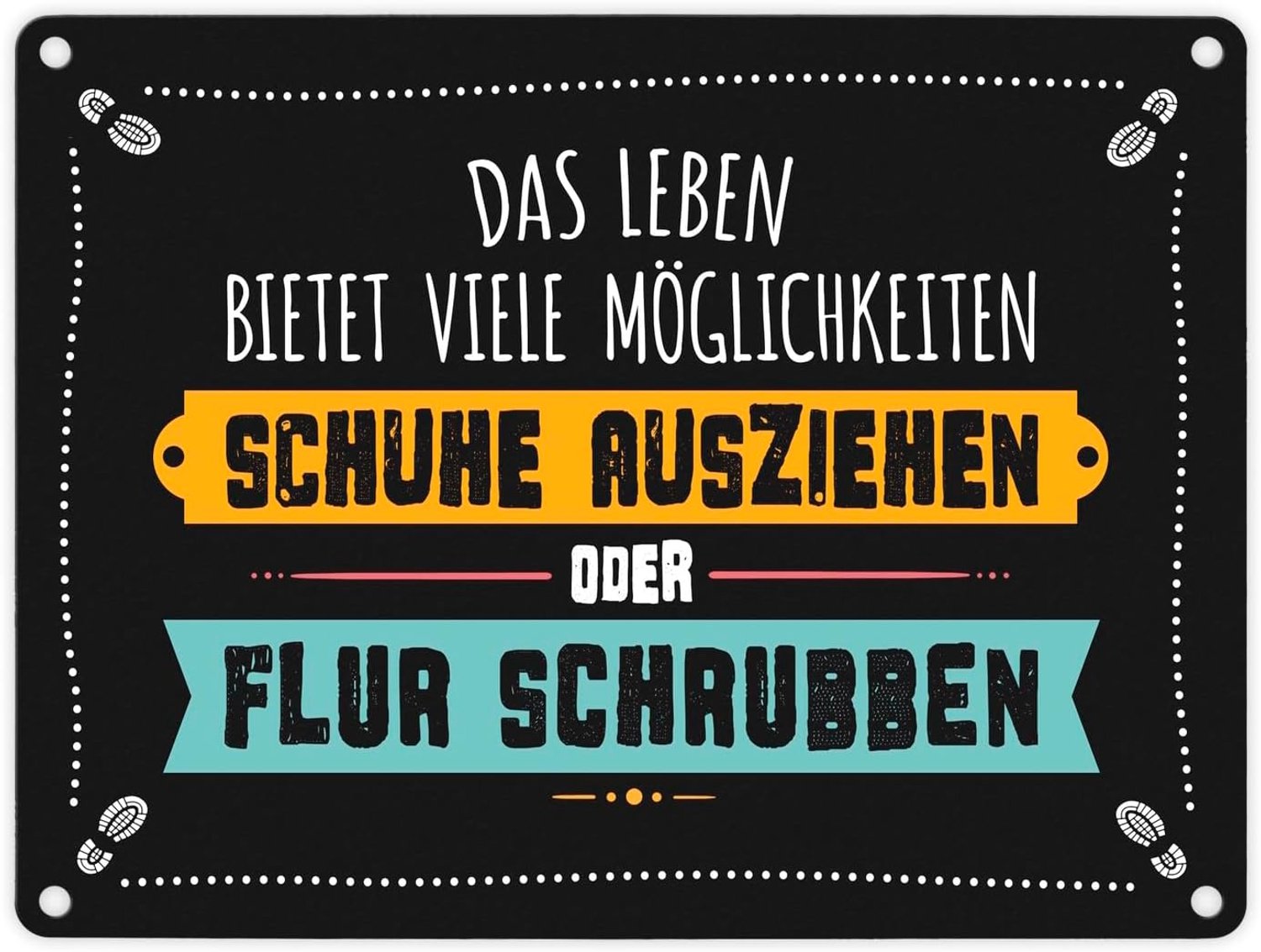 trendaffe - Schoenen uittrekken of hal schrobben metalen bord schoon schoon woning huis