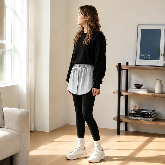 4 stuks overhemdverlenging dames: verstelbare shirt extender onderkleding blousrok, valse gelaagde rok, overhemdverlenging rok met knopen voor truien, sweatshirts, jassen — afbeelding 2