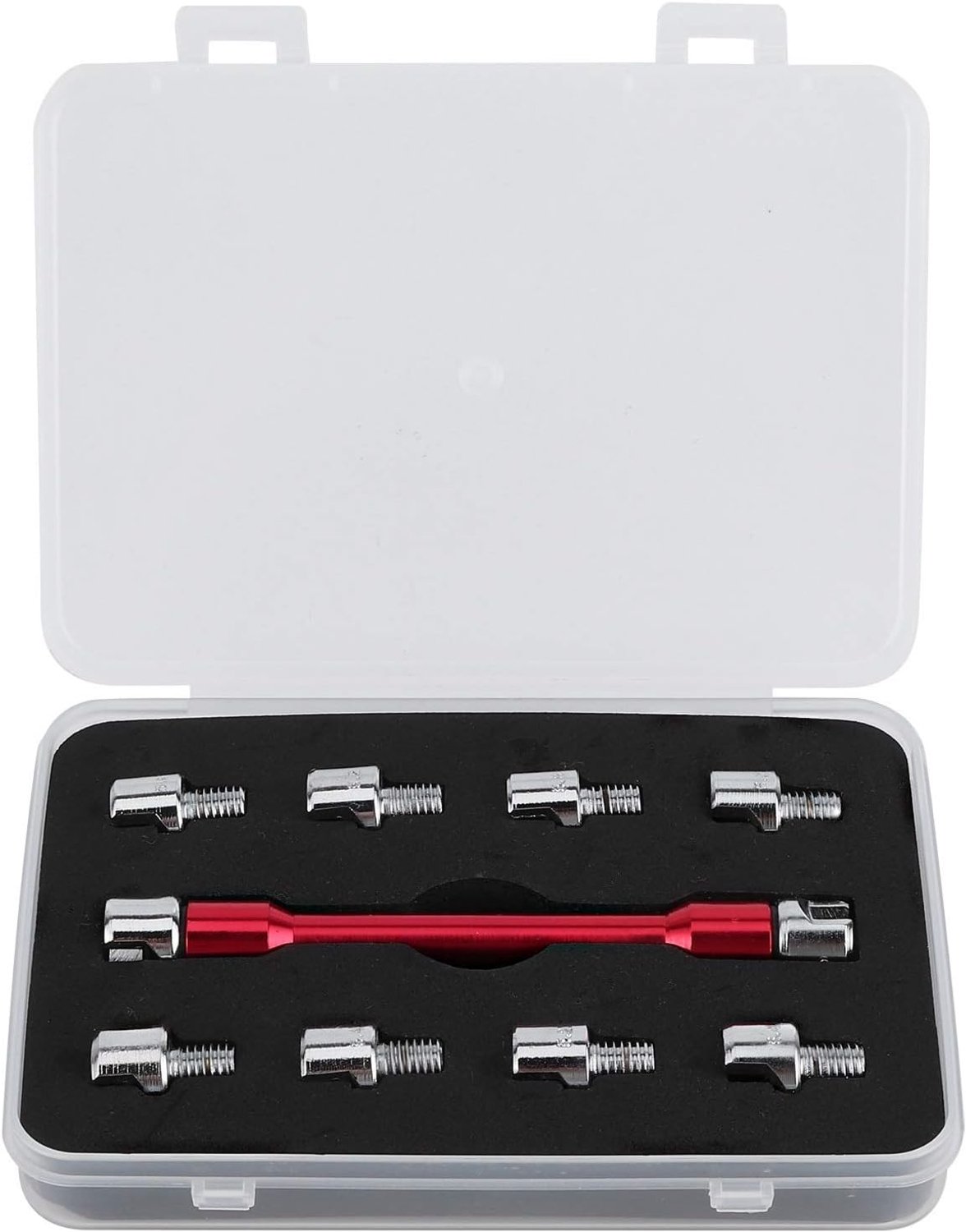 Motorfiets Spaaksleutel Set, Motor 93mm CNC Handvat Spaaksleutel Met 5.0-6.8 Verwisselbare Tips voor Meest Motorbike(C (rood)) Ander reparatiegereedschap