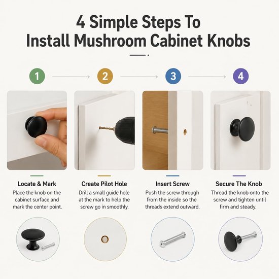 12 stuks deurknoppen voor kasten, ronde handgreep, meubelknop, keuken, zinklegering, meubelgreep voor keuken, badkamer, kast, lade, commode, kast, zwart — afbeelding 4