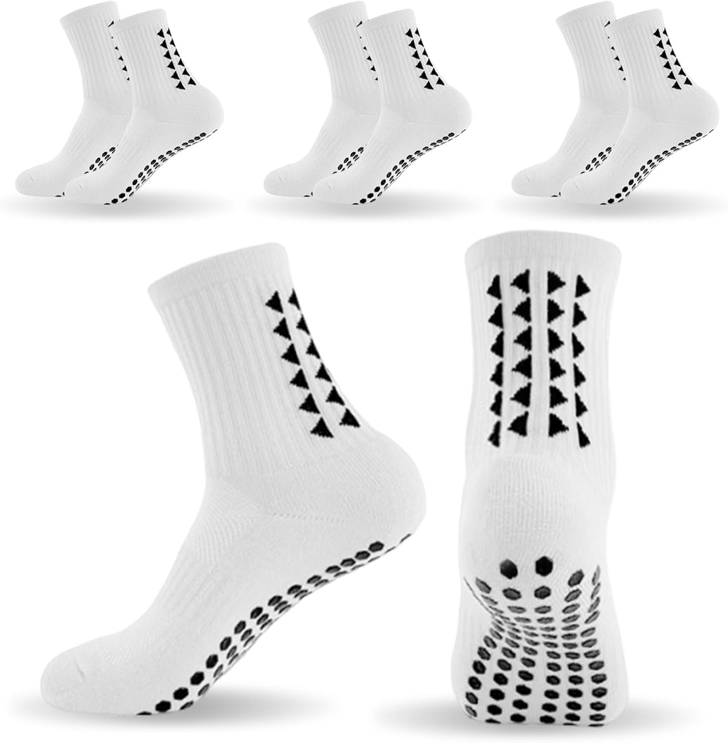3 paar grip-sokken voor kinderen, ademend mesh antislip voetbalsokken sportsokken voor jongens, basketbal, Rugby,voetbal,6-12 jaar