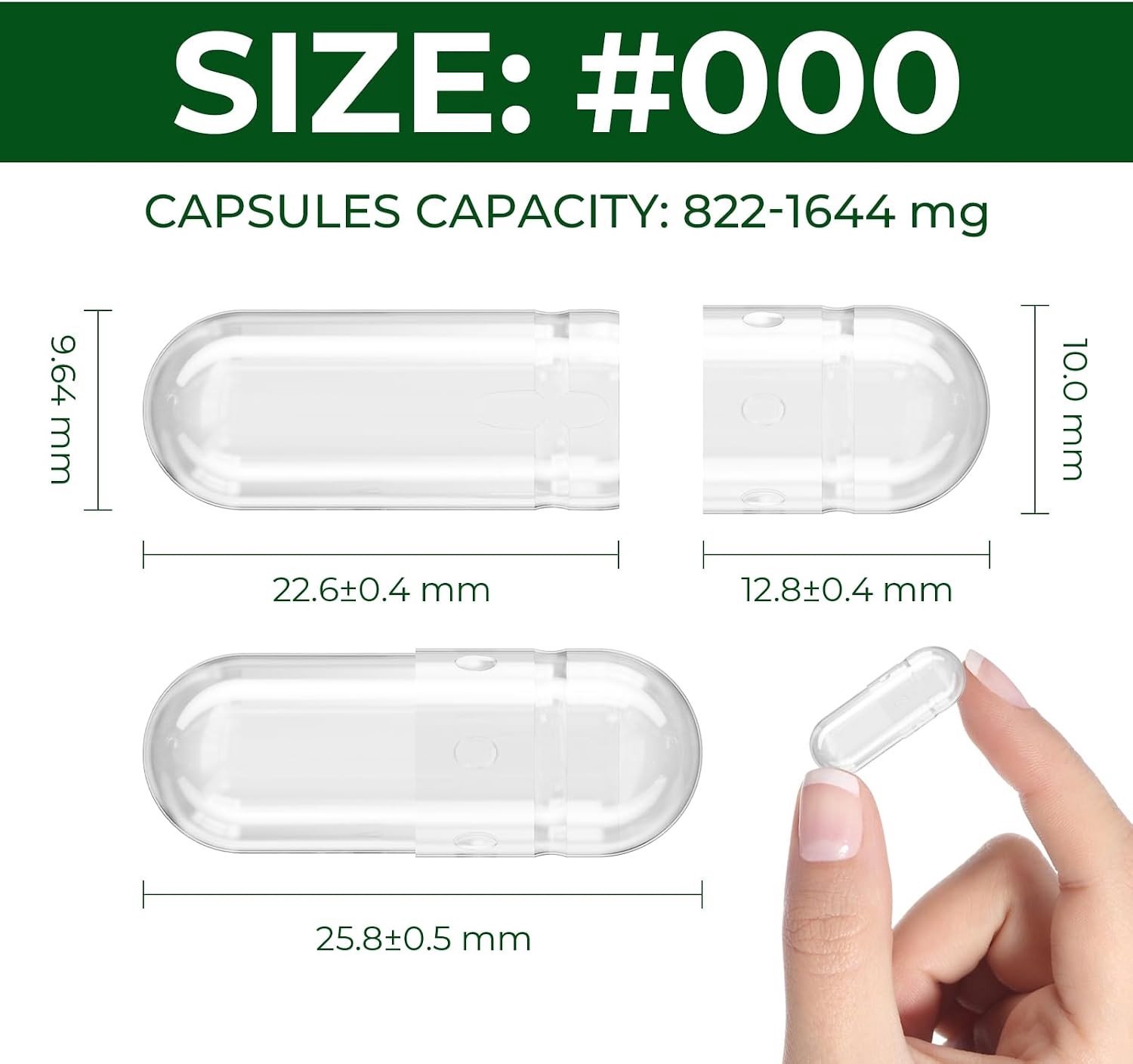 Veganistische Lege Capsules - Transparant - Maat 000 - HPMC - Voor Zelf Te Vullen Supplementen