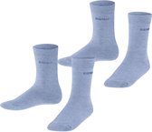 Esprit Foot Logo 2-Pack eenkleurig katoen multipack sokken kinderen blauw - maat 27-30
