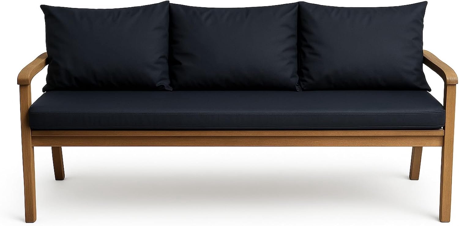 Bankkussen voor tuinbank - Polsterkussen voor & Hollywoodschommel - Tuinschommelkussen - Hollywoodschommelkussen - Bankkussen Outdoor (150 x 50 x 50 cm, Marine)
