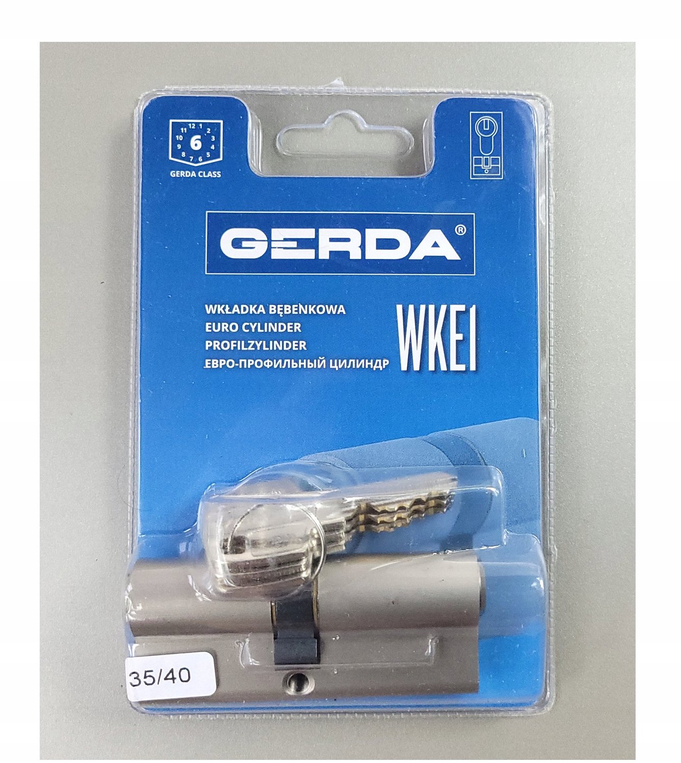 Gerda WKE1 Cilinder 35/40 Nikkel Satin - Hoogwaardige Deurcilinder