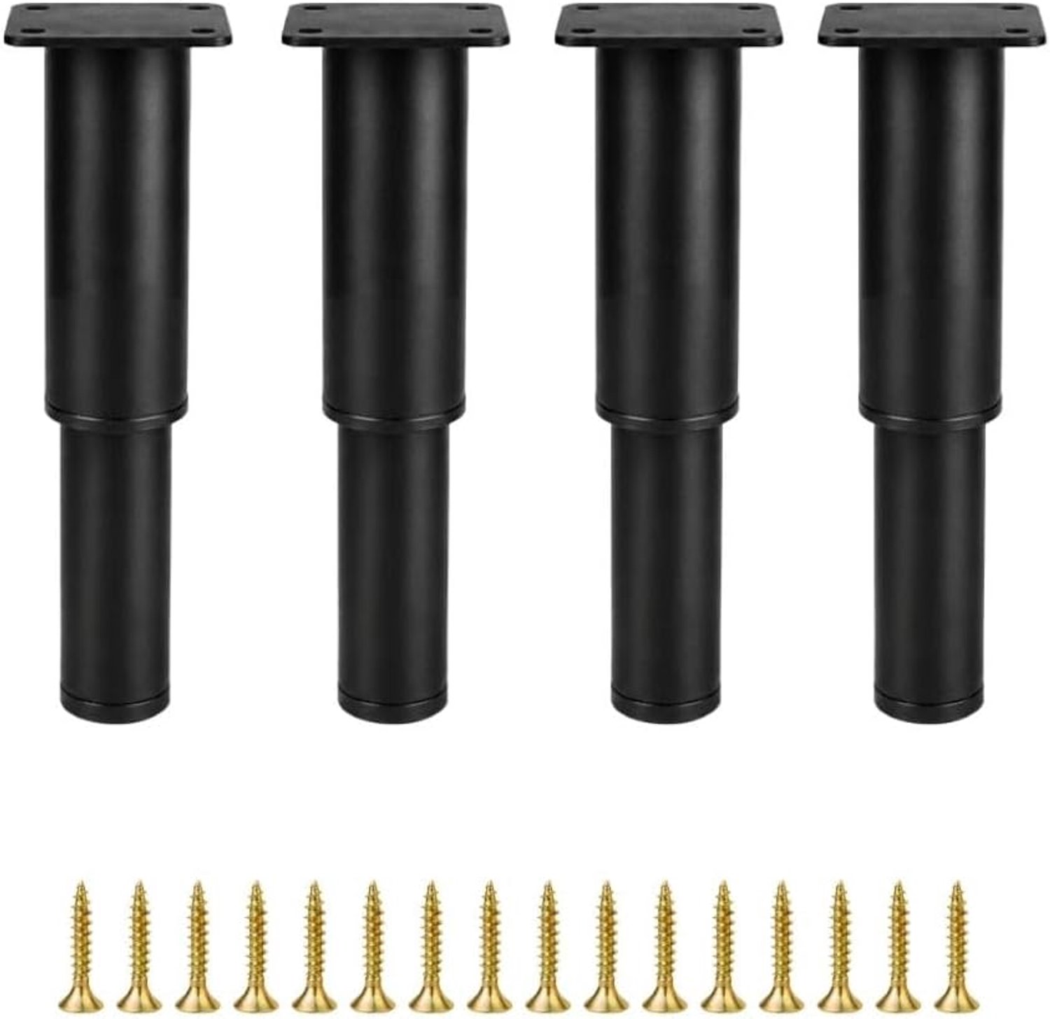Ranji Set of 4 Adjustable Feet for Furniture, Black, 18-32 cm, Adjustable Metal Legs for Sofa, Bed, TV Cabinet - ShopVlot
