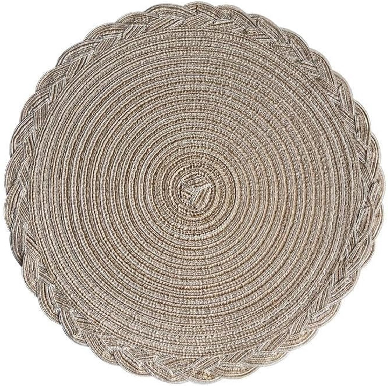 Katoenen hittebestendige placemats, eetkamertafelmatten, beschermen oppervlakken, antislip wasbare tafelmatten, keukendecoratie-accessoires (set van 6, maat 18 cm, kaki)