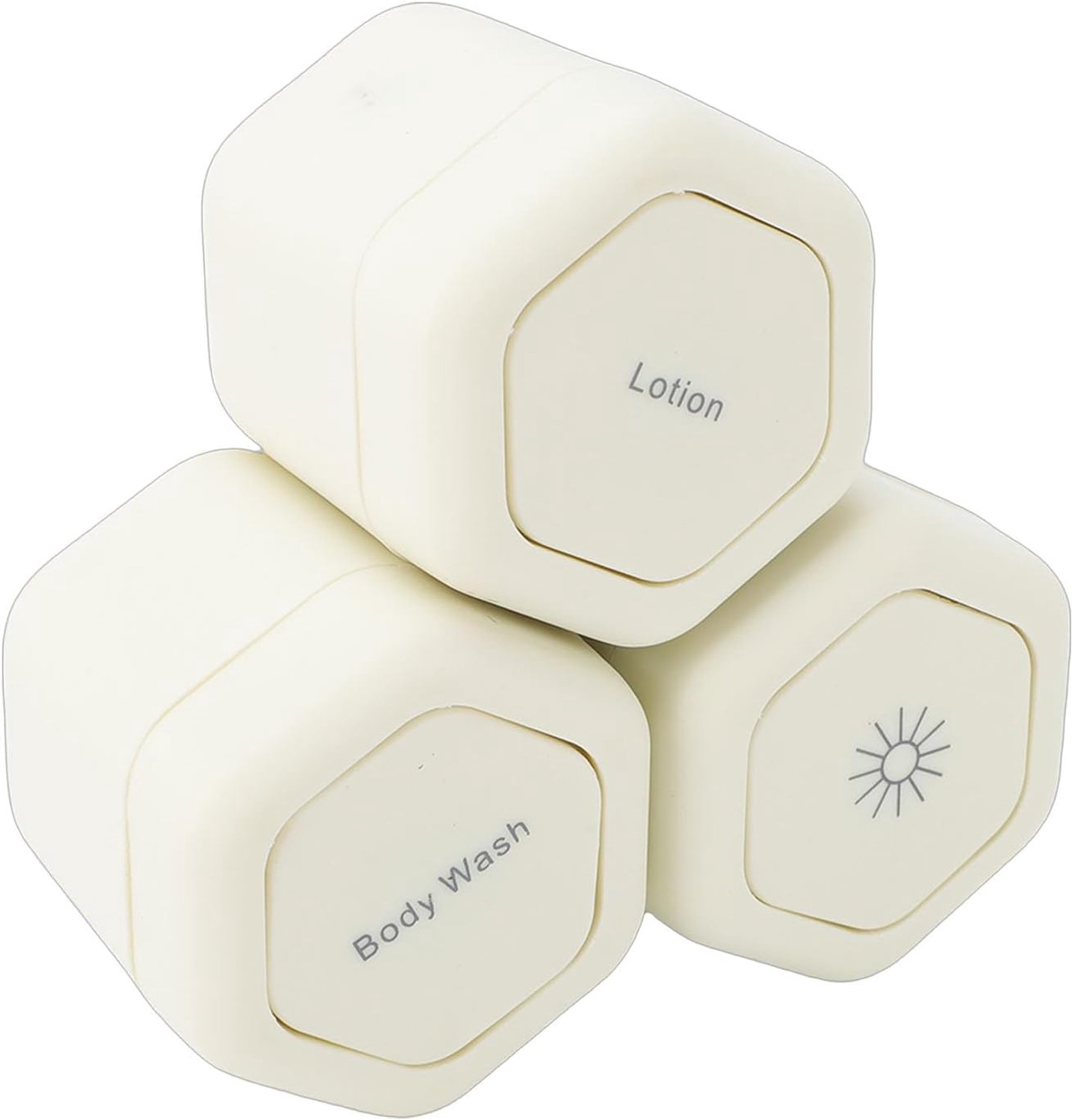 Denash 3 Stuks Magnetische Reiscontainers, 40 Ml Harde Schaal Toiletpotten met Twist-lock Deksel, Lekvrije Crèmepotten voor Lotion Shampoo Reizen (WHITE)