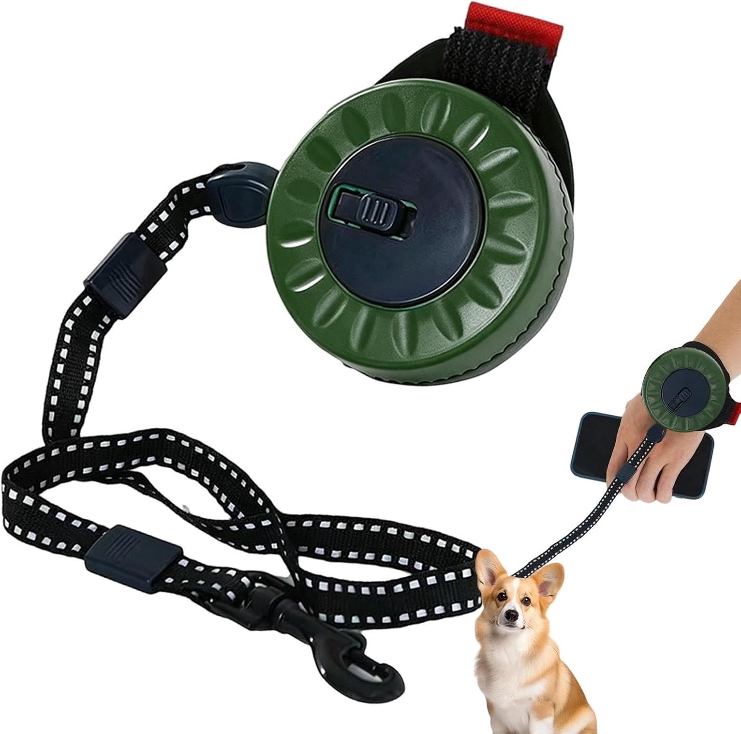 Hondentouw 4 meter | Handsfree intrekbaar | Verstelbare polsband voor