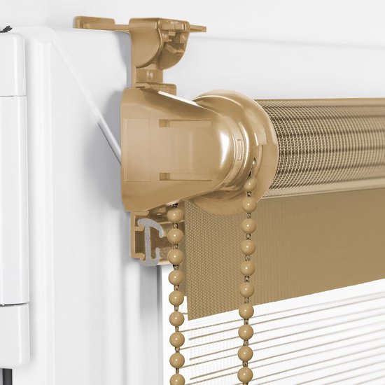 Sonello Duo Rolgordijn Zonder Boren 90x130cm Klemmfix Beige voor Ramen — afbeelding 4