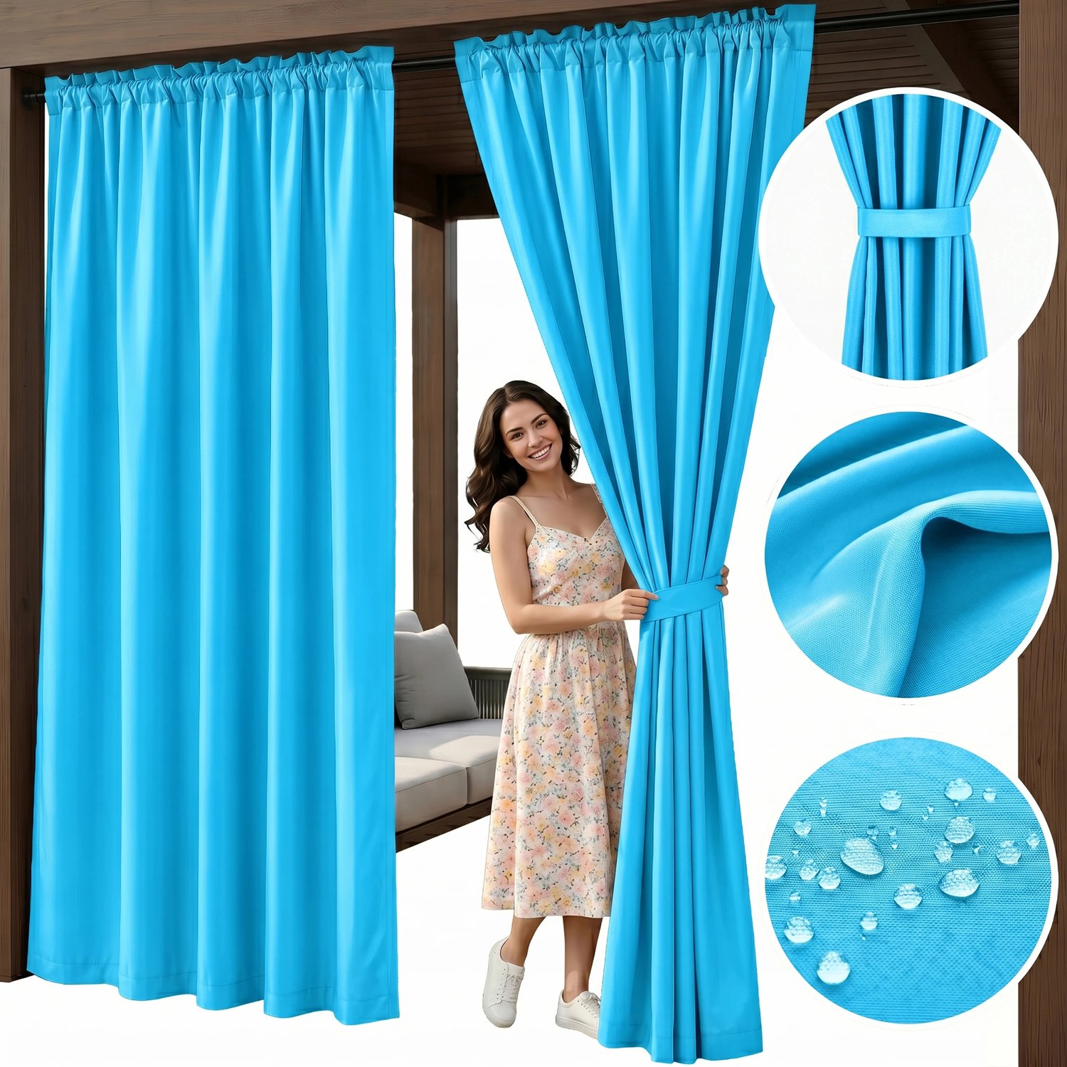 Waterdicht Tuindoek 155x240cm Blauw - Premium Kwaliteit voor Terras