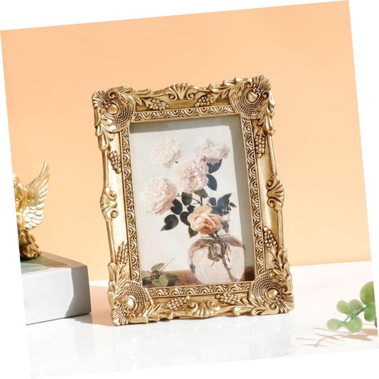 Vintage Gouden Sculptuur Photo Frame voor Wanddecoratie Stijl Antieke Fotolijst voor Woonkamer Bureau Vastleggen van Uw Precious Memories — afbeelding 2
