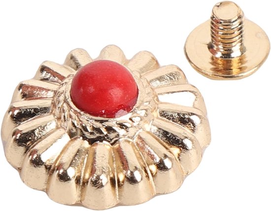 Vintage metalen madeliefjepatroon schroefknoppen voor tasdecoratie — afbeelding 5