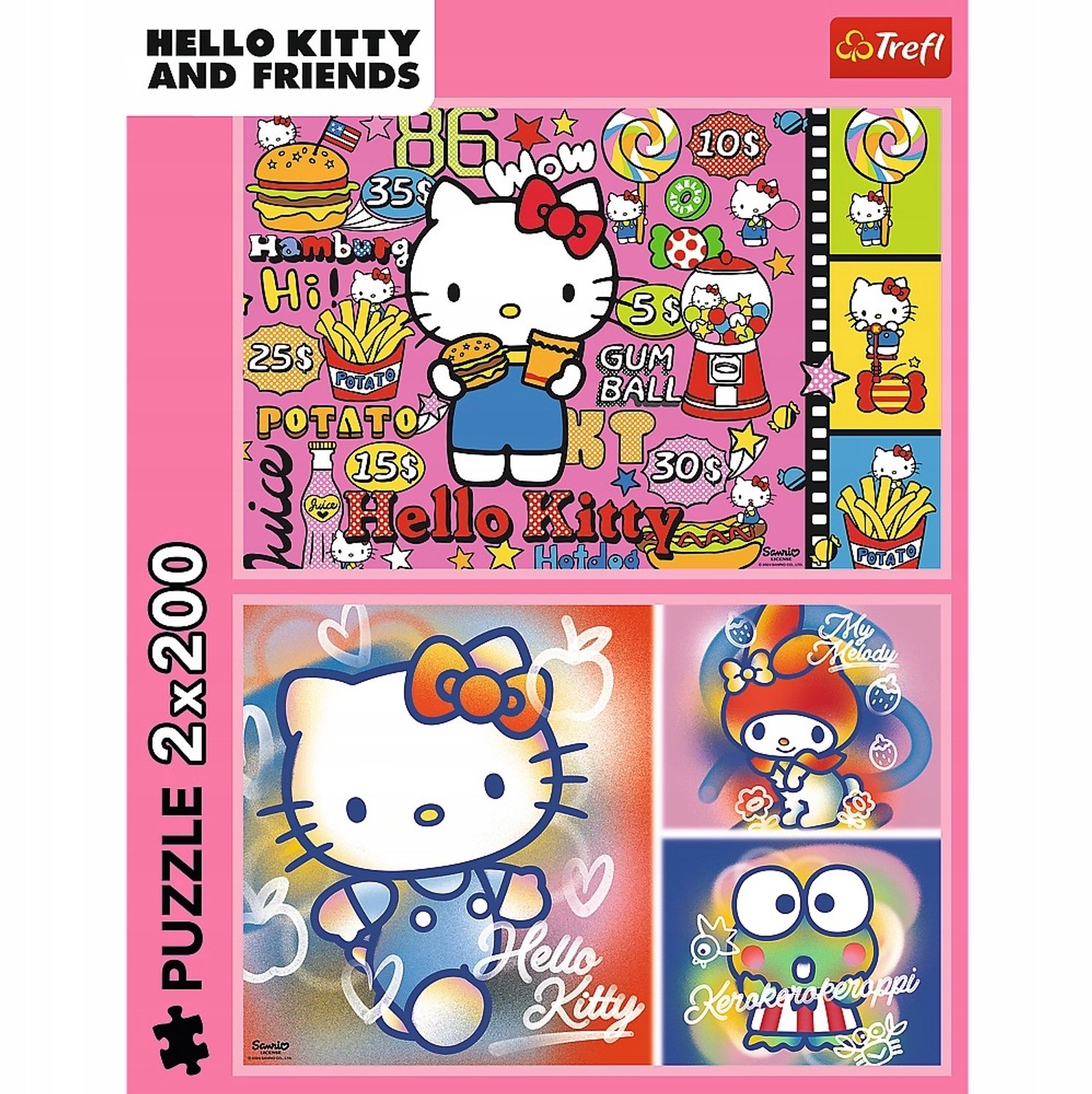 Hello Kitty & Friends Puzzel 2x200 Stukjes - Dubbele Puzzelpret