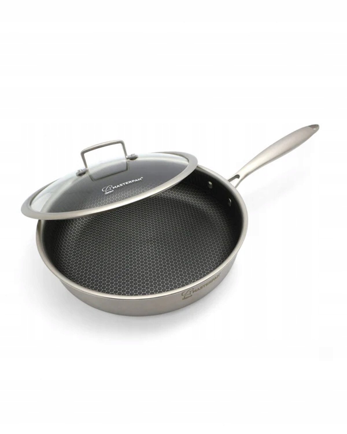 Masterpan Stalen Diepe Koekenpan met Deksel 26 cm - Inductie
