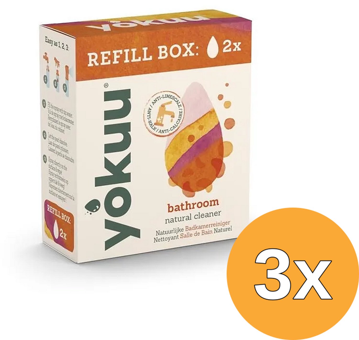 3x Yokuu Badkamerreiniger Navulverpakking (2 stuks)