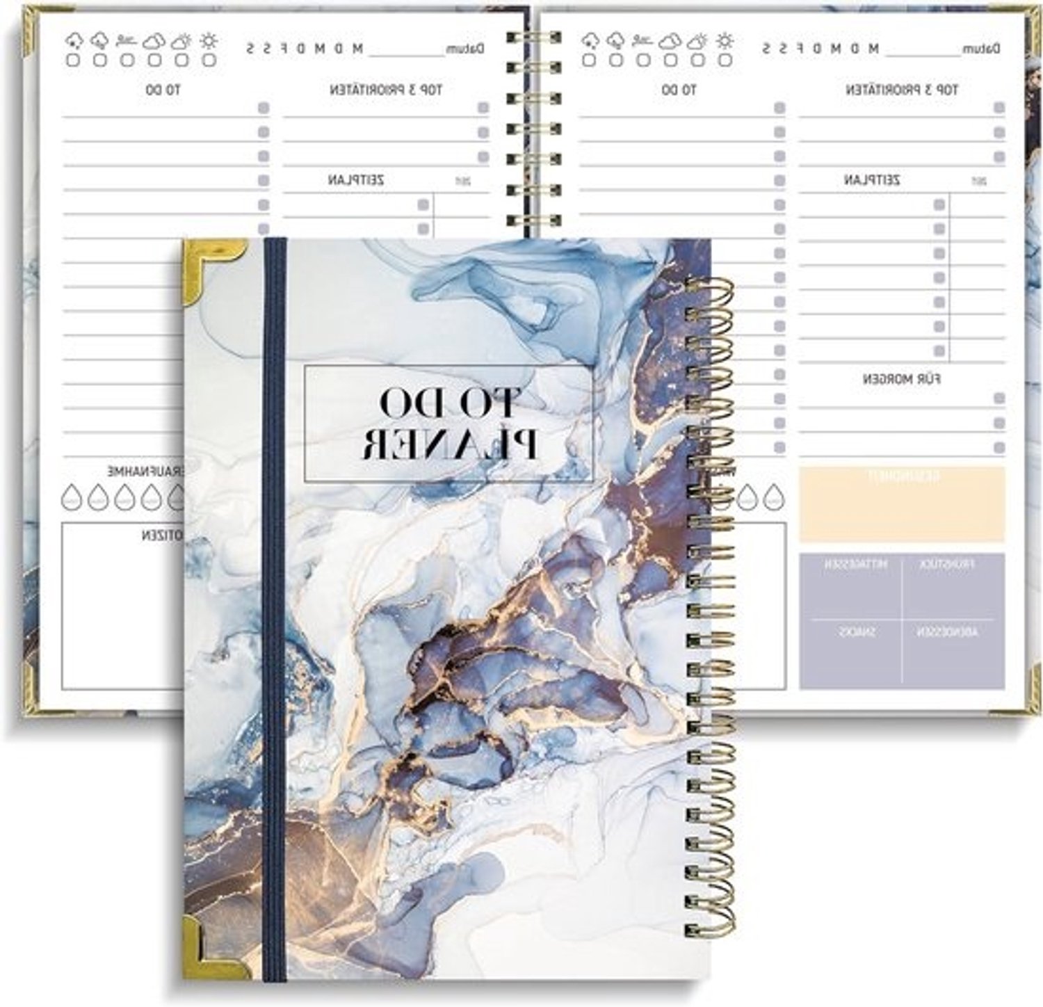 Ongeplande A5-dagplanner voor 120 dagen - met takenlijst en notities - spiraalbinding voor kantoor en school