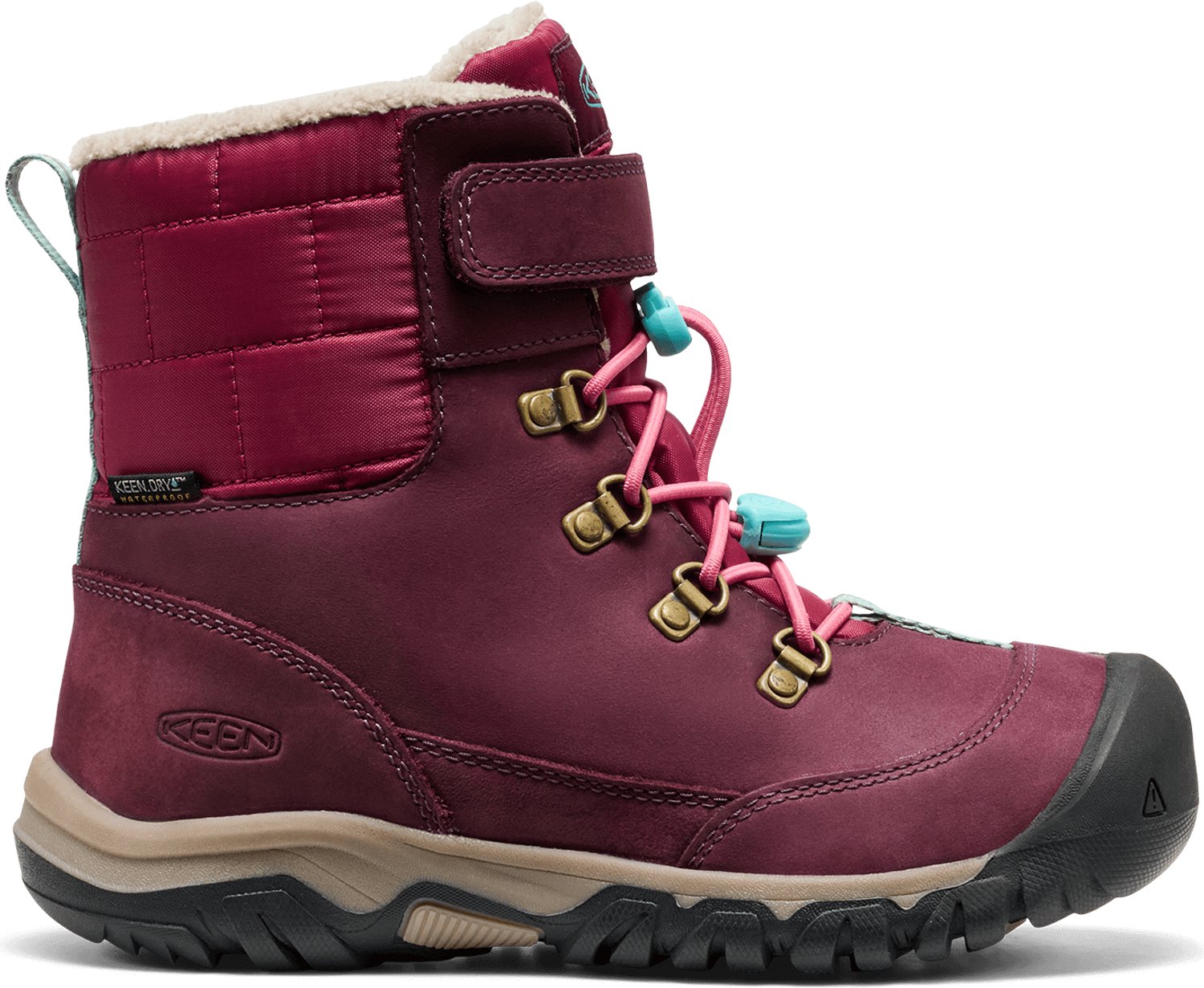 Kanibou Meisjes Boots Leer Waterdicht Paars