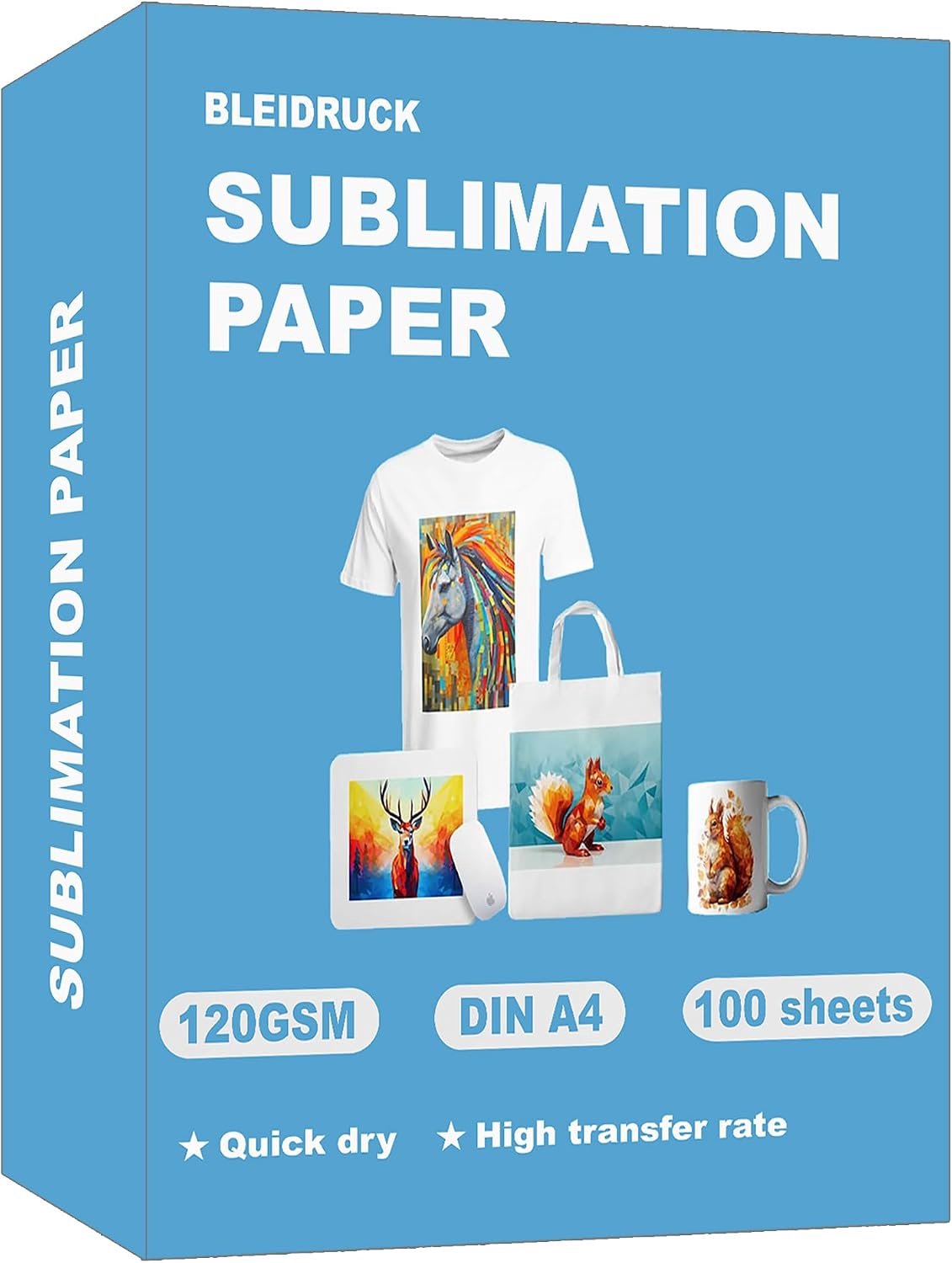 Sublimatiepapier 100 vellen - DIN A4 (210 x 297 mm) - 120 g/m² - snelle droging voor professioneel gebruik - ShopVlot
