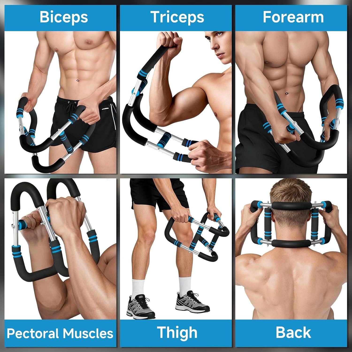 Verstelbaar Arm Trainer voor Thuis en Onderweg, Krachttraining Apparatuur 18-50kg, Draagbare Fitness Tool met Afneembaar Ontwerp