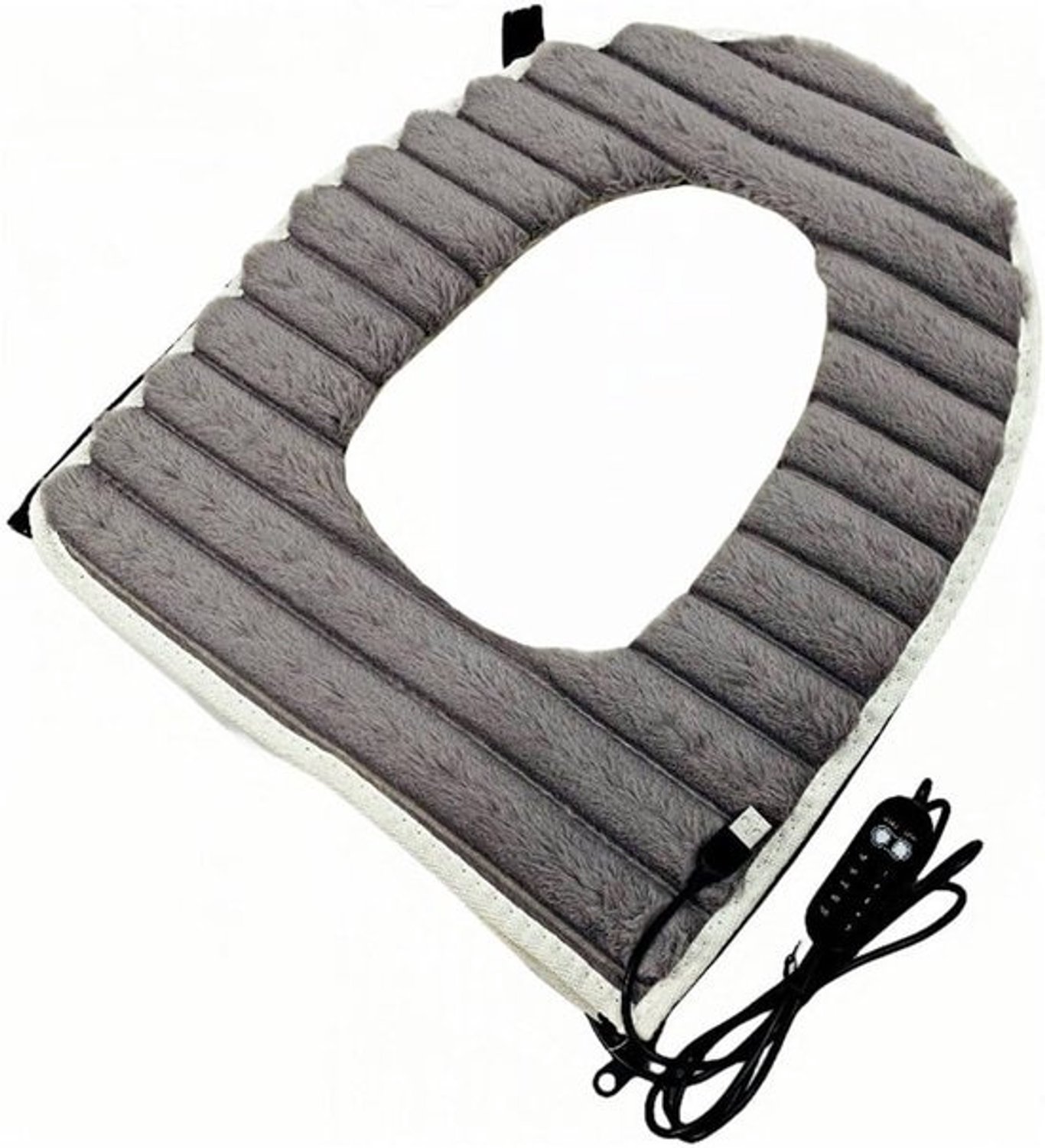 Verwarmde toiletzitting - Toiletmat - Wintercomfort - Constante temperatuur - 43 x 37 cm - Grijs