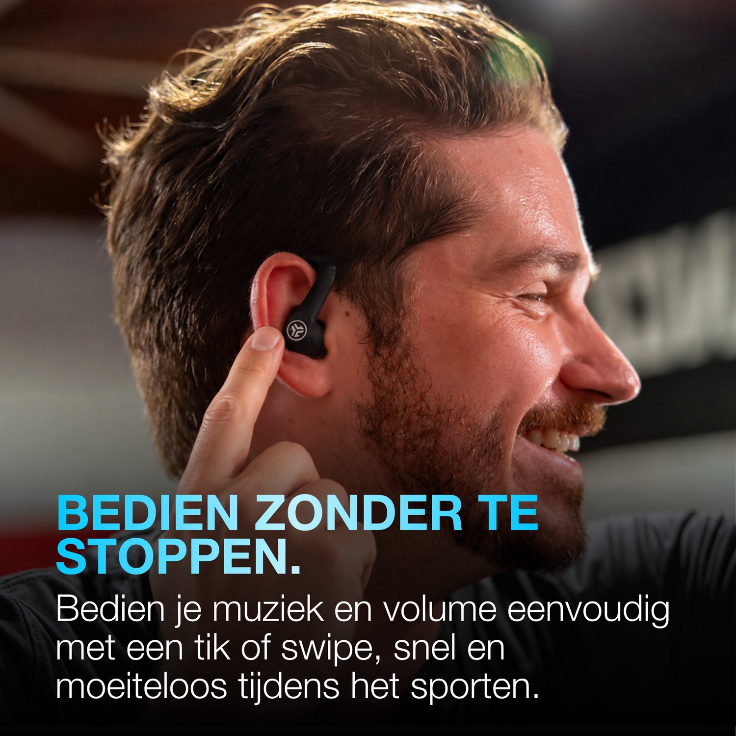 JLab Go Sport ANC Draadloze Sport Oordopjes - Active Noise Cancelling Oortjes Draadloos - 35 uur Batterij - Bluetooth - IP55 Zweetbestendig - In Ear - Hardlopen - Zwart thumbnail 6