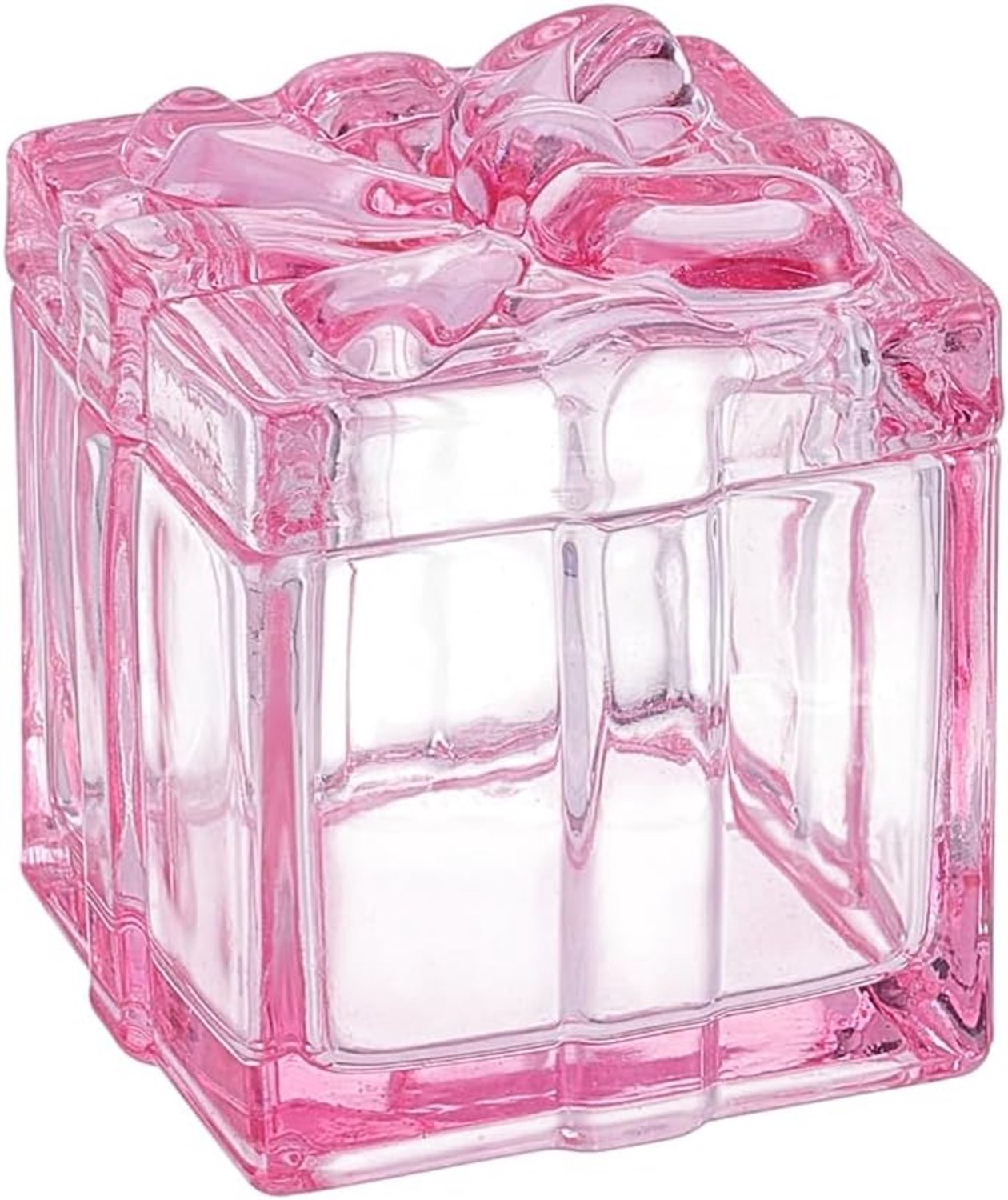glazen potje met deksel 6,1 x 6 x 6,85 cm - roze vintage - decoratieve sieradendoos - stijlvolle opbergoplossing - ShopVlot
