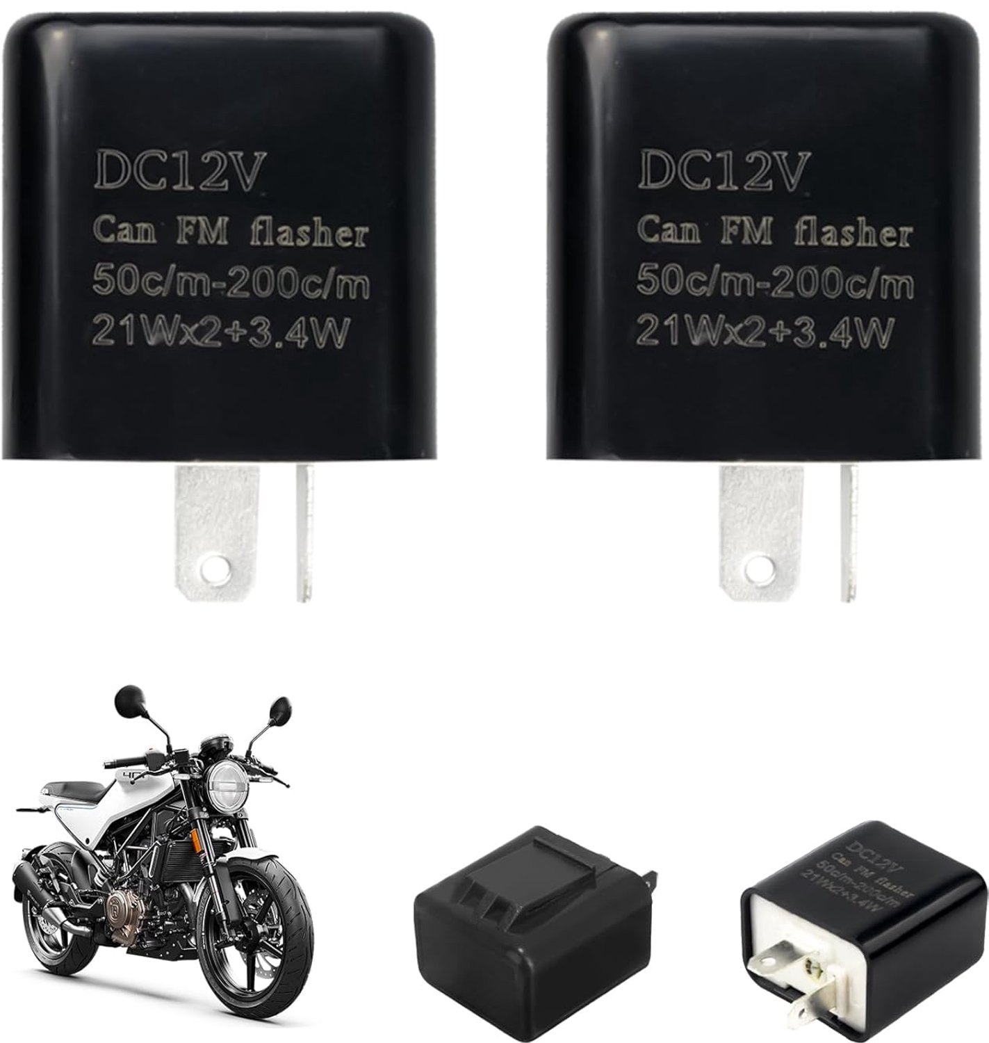2pcs 12V LED Flashing Relay, Flasher Frequency Control, Adjustable Speed, Compatible with Most Vehicles - ShopVlot