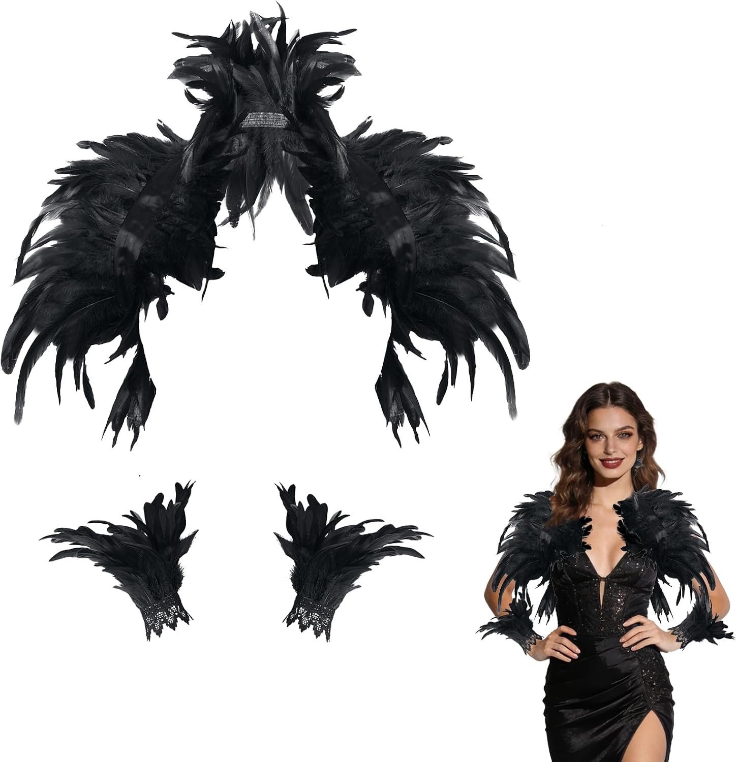 Gothic Cape met Manchetten voor Dames, Perfect voor Halloween, Carnaval en Baloptredens