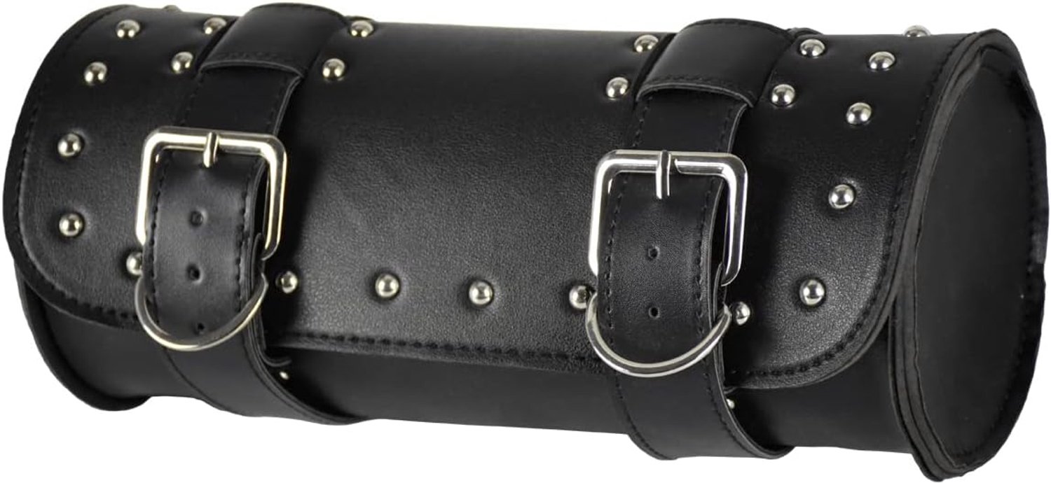 Motorfiets gereedschapstas voor stuur, zadeltas, gereedschapstas, vork, rol, opbergtas, lederen opbergtas, universele pasvorm voor Harley, Yamaha, Suzuki