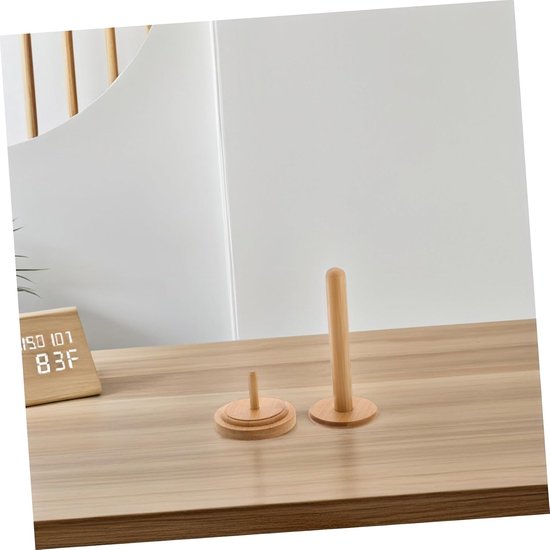 1 Set Spoel houder Garenspanner Garen opslag Eenvoudige garenhouder Ecologische garenhouder Tanglevrije opslag ambachtelijke organisator houten bolletjes houder breien Khaki — afbeelding 2