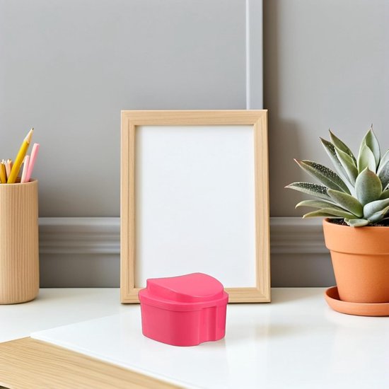 8 Stuks Delige Appelvormige Kunstgebit Opbergdoos Lekvrije Draagbare Kunststof Reinigingsbakken met Compacte Organizer voor Volledige Gedeeltelijke Protheses Beugels — afbeelding 2