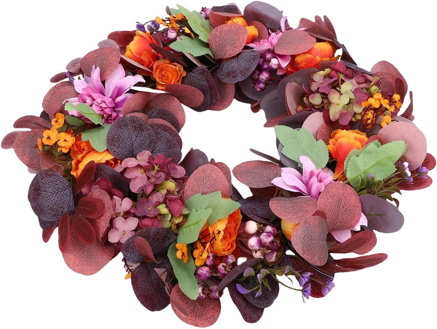 Kunstkrans Kunstmatige herfstkrans met bloemen en bladeren