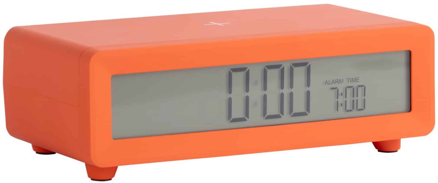 Karlsson Wekker Berlin - Helder oranje - 8x7x4.5cm - Scandinavisch - Wekker voor slaapkamer - Wekkers