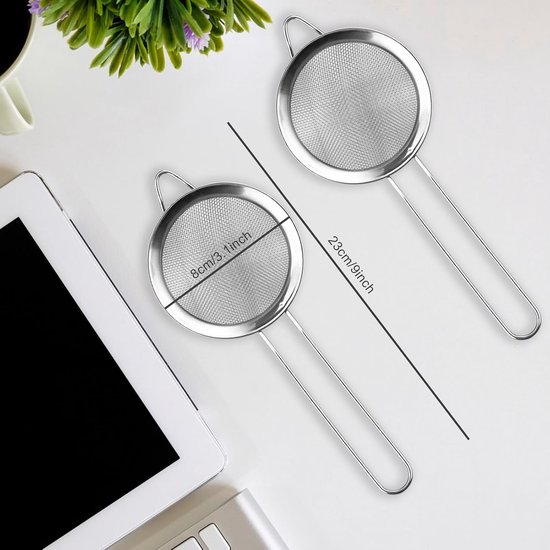1 Pack Small Stainless Steel Strainer, Fine Mesh Strainer, with Kitchen Hook, 8 cm Diameter, Tea Strainer, Kitchen Strainer with Handle, Ideal for Jui — cadeau in Cadeau-ideeën - foto 2