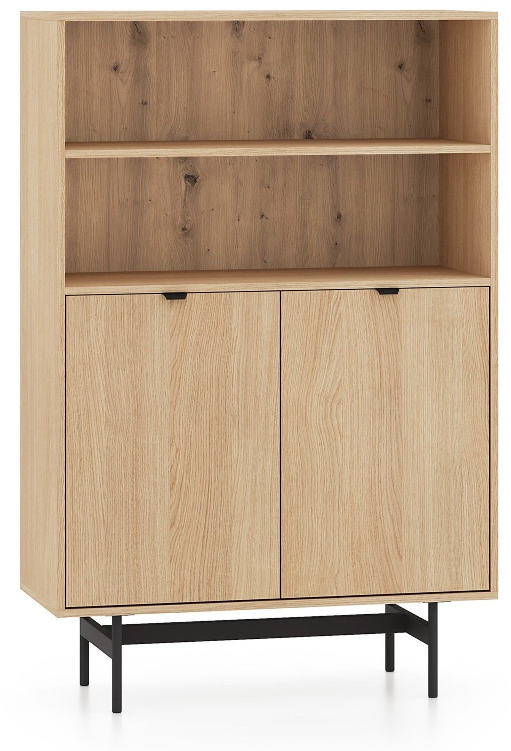 Selsey Heggers – Boekenkast met 2 deuren en 2 nissen, eiken mavelie Eikenhoutlook