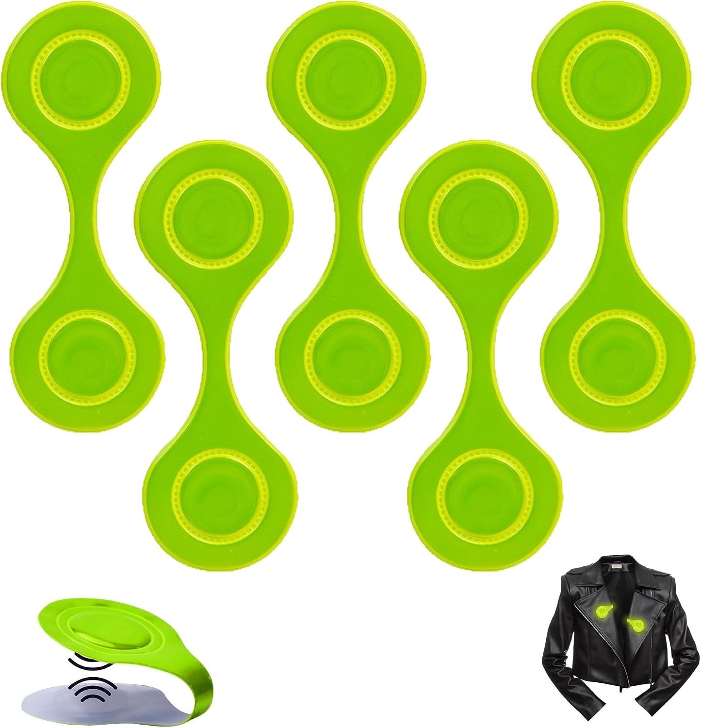 Set van 5 Magnetische Reflectoren Hangers - Reflectoren voor Schooltassen, Kleding en Honden, Veiligheid en Zichtbaarheid