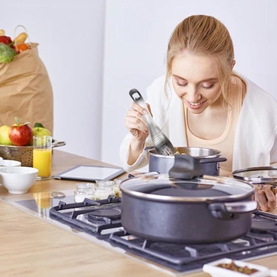 Handmatige groentestamper - Ergonomische maalmachine met lange steel, geperforeerde voedselzeef, creatieve aardappelperspers | Niet-stick buitenlaag coating, professionele keukenbenodigdheden voor — afbeelding 4