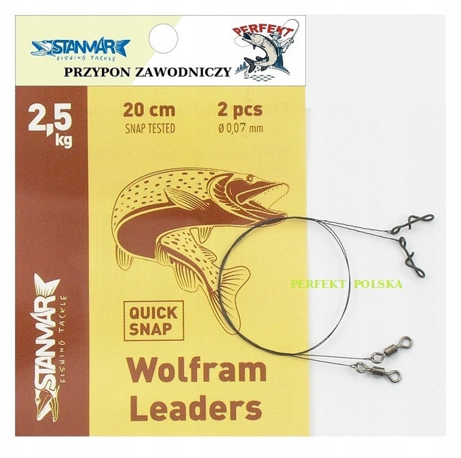 2x Merkloze Wolfram Leader Lijn, 20cm, 2.5kg - Ideaal voor Roofvissen