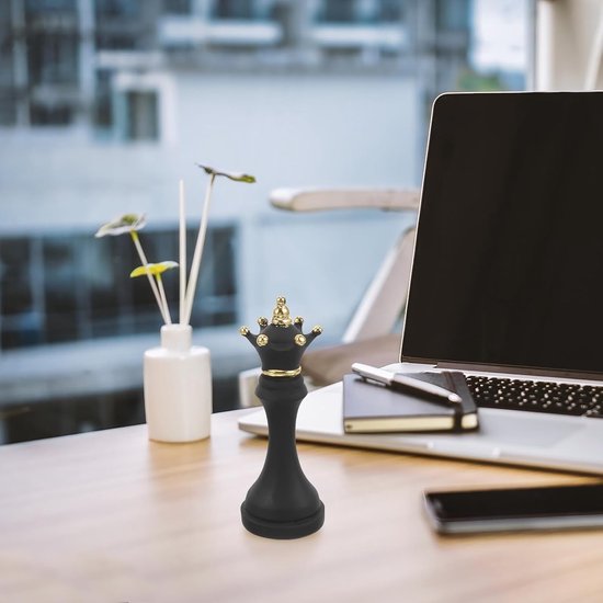 2 Stuks Schaken Koning Koningin Beeldjes van Resin Schaakstuk Decoratie voor Bureau Tafel Duurzame Schaakbeeldjes Moderne Desktop Sculpturen voor Huis Kantoor — afbeelding 4