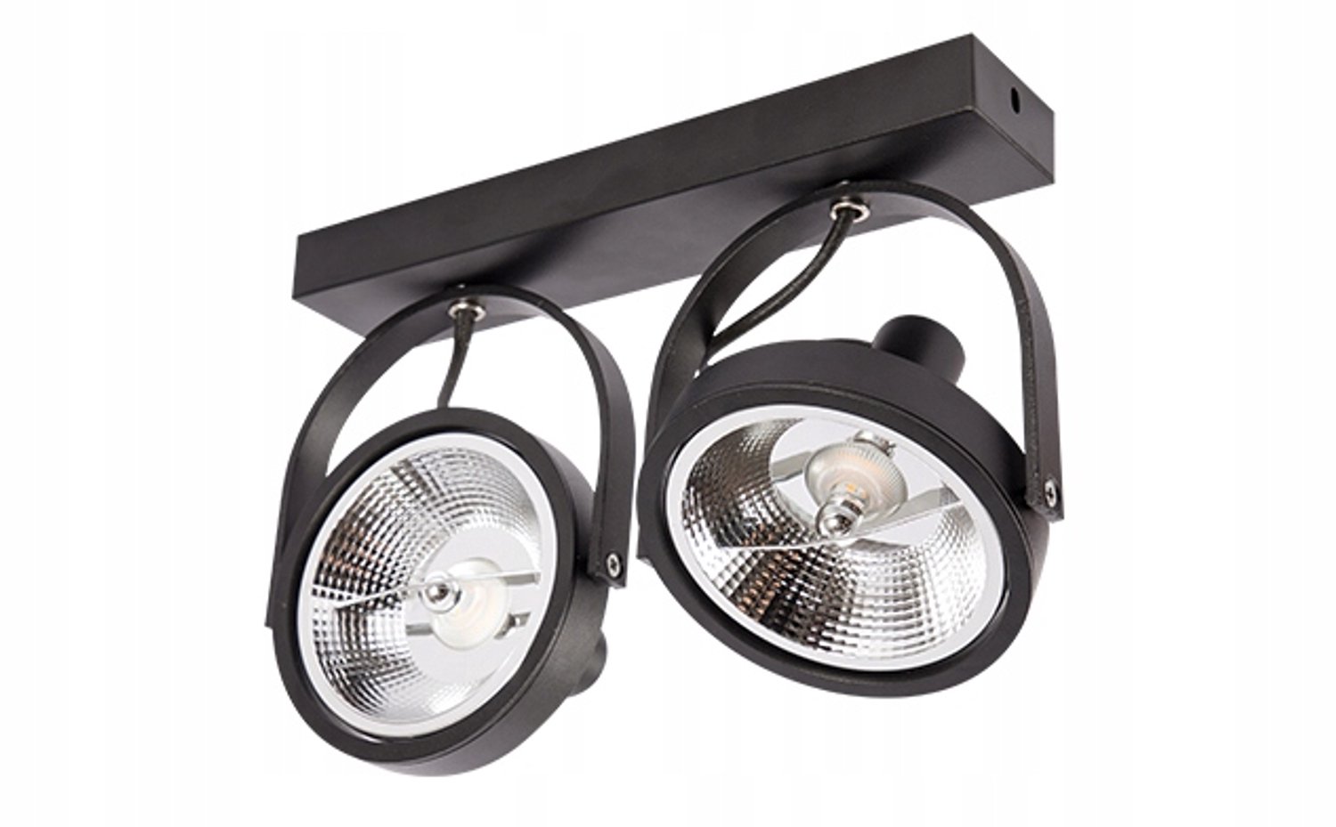 Zwart Verstelbaar AR111 Plafondspot voor Railverlichting (2x GU10)