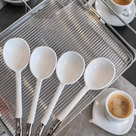 6 Stuks Japanese Style Ceramic Soup Spoon, Met Handvat enverzilverd, Ramen soeplepe, Keramische Dessertlepel, Voor Rijst Dessert Keukenservies — afbeelding 3