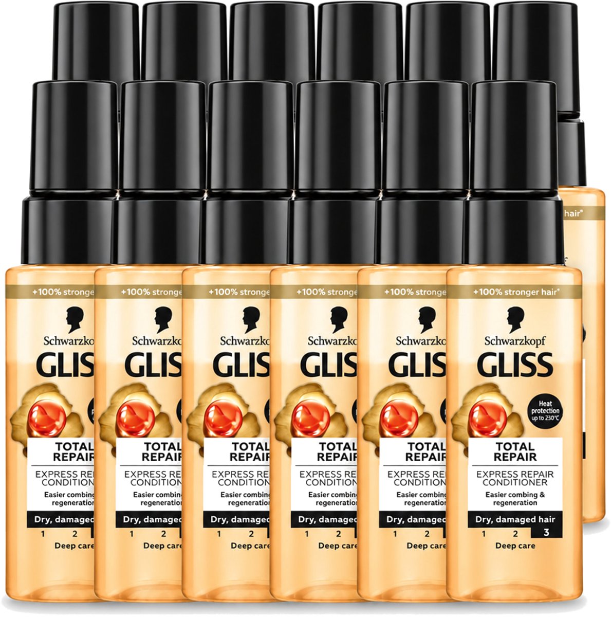 12 x Gliss - Total Repair - Express Repair Conditioner - Deep Care - 70 ml - Voordeelverpakking - 12 stuks
